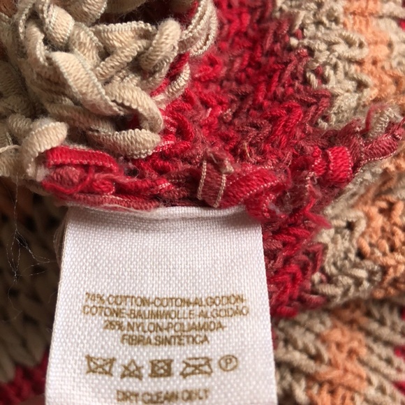 Free People Desert Moon Sweater Open Knit Red Stripe Cotton XS Fishermancore - Picture 13 of 15